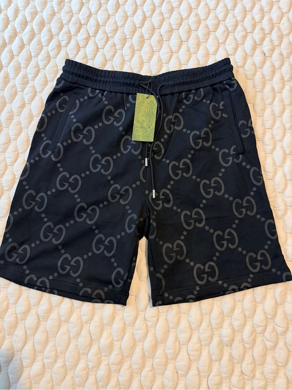 Gucci Black Allover GG Logo Lounge Shorts
